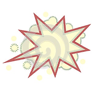 Burst and boom icon in retro style