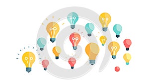 Burst of Bright Ideas, Illuminating Innovation and Creative Problem Solving, vector design Generative AI