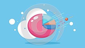 A burst bubble with data floating away like a popped bubble.. Vector illustration. photo