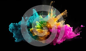 Burst of colorful paint powder explosion effect Creating using generative AI