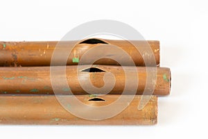 Burst copper water pipe