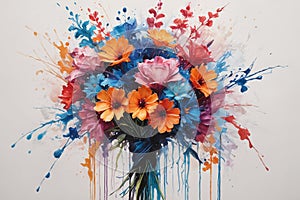 Burst of Floral Delight in Abstract Palette