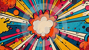 A burst of nostalgia in this Retro Pop Art Explosion backdrop perfect for any retro them