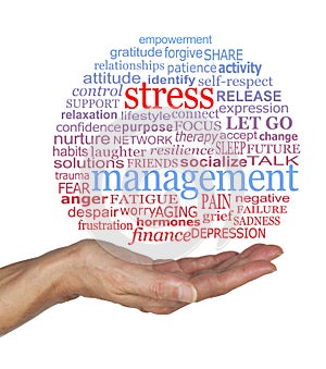 Burst the Stress Management Bubble awareness word cloud