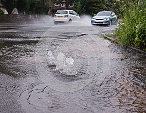 Burst water main photo