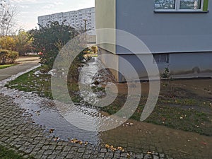 burst water pipe in Berlin