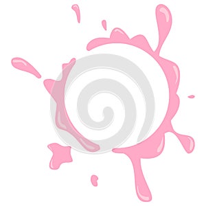 Bursting bubble gum sticker for design. Cartoon template isolated on white background. Color tag / badge / icon / label . Vector