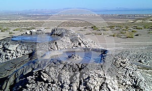 Bursting the bubble mud volcanoes, Gobustan Azerbaijan