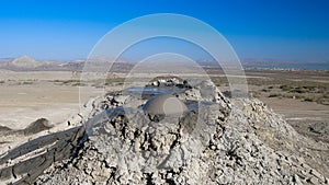 Bursting the bubble mud volcanoes, Gobustan Azerbaijan