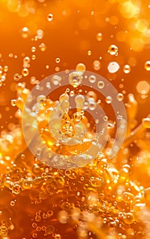 Bursting with Flavor: A Closeup of Honeyed Bubbles in a Glass of