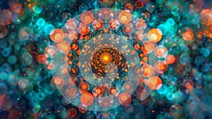 Bursting with a kaleidoscope of defocused blues oranges and greens this background captures the essence of a bohemian