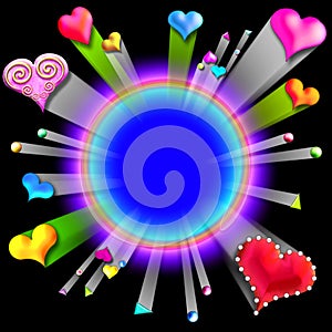 Bursting love valentine's frame3