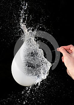 Bursting a water balloon