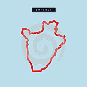 Burundi bold outline map. Vector illustration