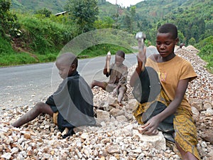 Burundi Children Break Rocks