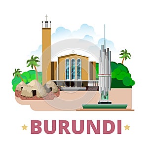 Burundi country design template Flat cartoon style