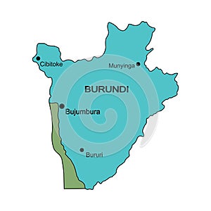 Burundi country map