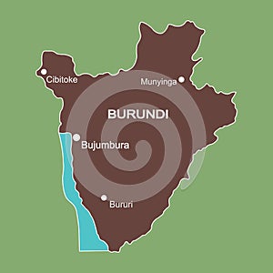 Burundi country map