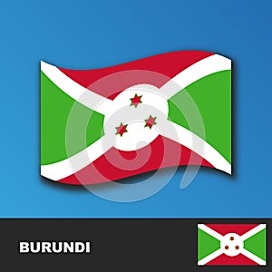 Burundi Flag distorted by the wind