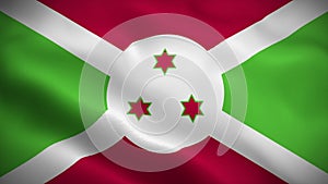 Burundi flag waving animation, perfect looping, 4K video background, official colors