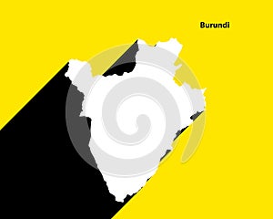 Burundi Map on retro poster with long shadow. Vintage sign easy to edit, manipulate