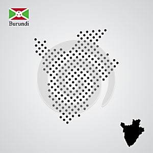 Burundi map silhouette halftone style