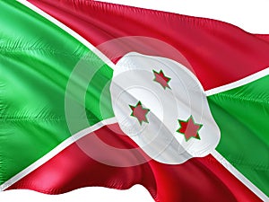 Burundi national flag isolated on white background.