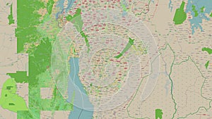 Burundi outlined. Topo French