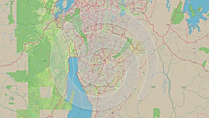 Burundi outlined. Topo German