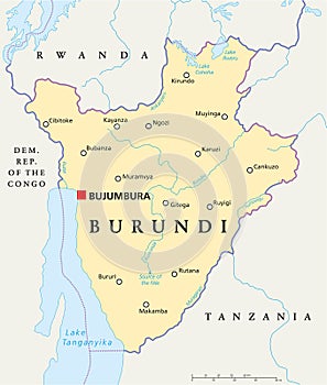 Burundi Political Map