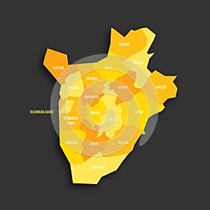 Burundi political map of administrative divisions