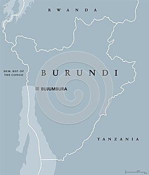 Burundi political map photo