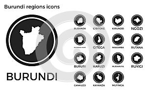 Burundi regions icons.