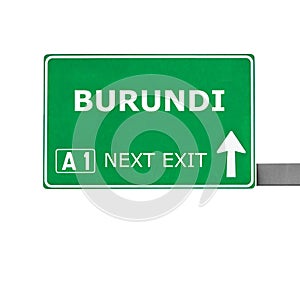 BURUNDI road sign isolated on white