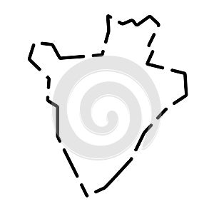 Burundi simplified broken outline vector map