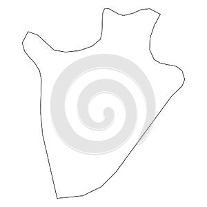 Burundi - solid black outline border map of country area. Simple flat vector illustration