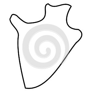 Burundi - solid black outline border map of country area. Simple flat vector illustration