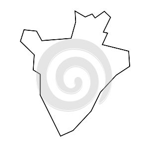 Burundi vector country map thin outline icon