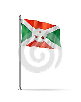 Burundian flag isolated on white