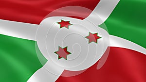 Burundian flag in the wind