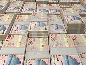 Burundian money. Burundian franc banknotes. 500 BIF francs bills