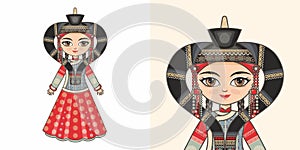 Buryat girl in national costume photo