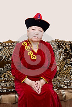 Buryat (mongolian) senior woman photo