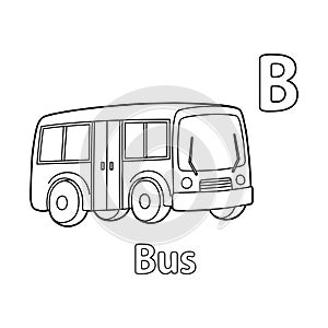 Bus Alphabet ABC Coloring Page B