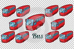 Bus autobus collection set neutral background