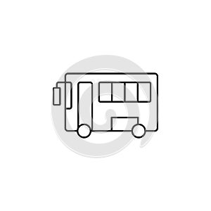 Bus, Autobus, Public, Transportation Thin Line Icon Vector Illustration Logo Template. Suitable For Many Purposes.