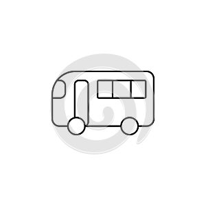 Bus, Autobus, Public, Transportation Thin Line Icon Vector Illustration Logo Template. Suitable For Many Purposes.