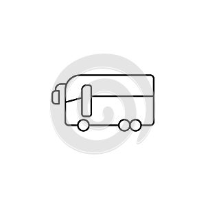 Bus, Autobus, Public, Transportation Thin Line Icon Vector Illustration Logo Template. Suitable For Many Purposes.