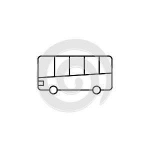 Bus, Autobus, Public, Transportation Thin Line Icon Vector Illustration Logo Template. Suitable For Many Purposes.