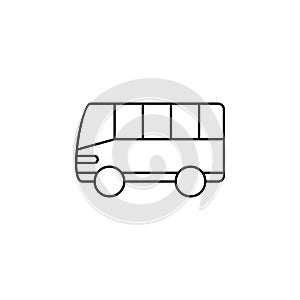 Bus, Autobus, Public, Transportation Thin Line Icon Vector Illustration Logo Template. Suitable For Many Purposes.